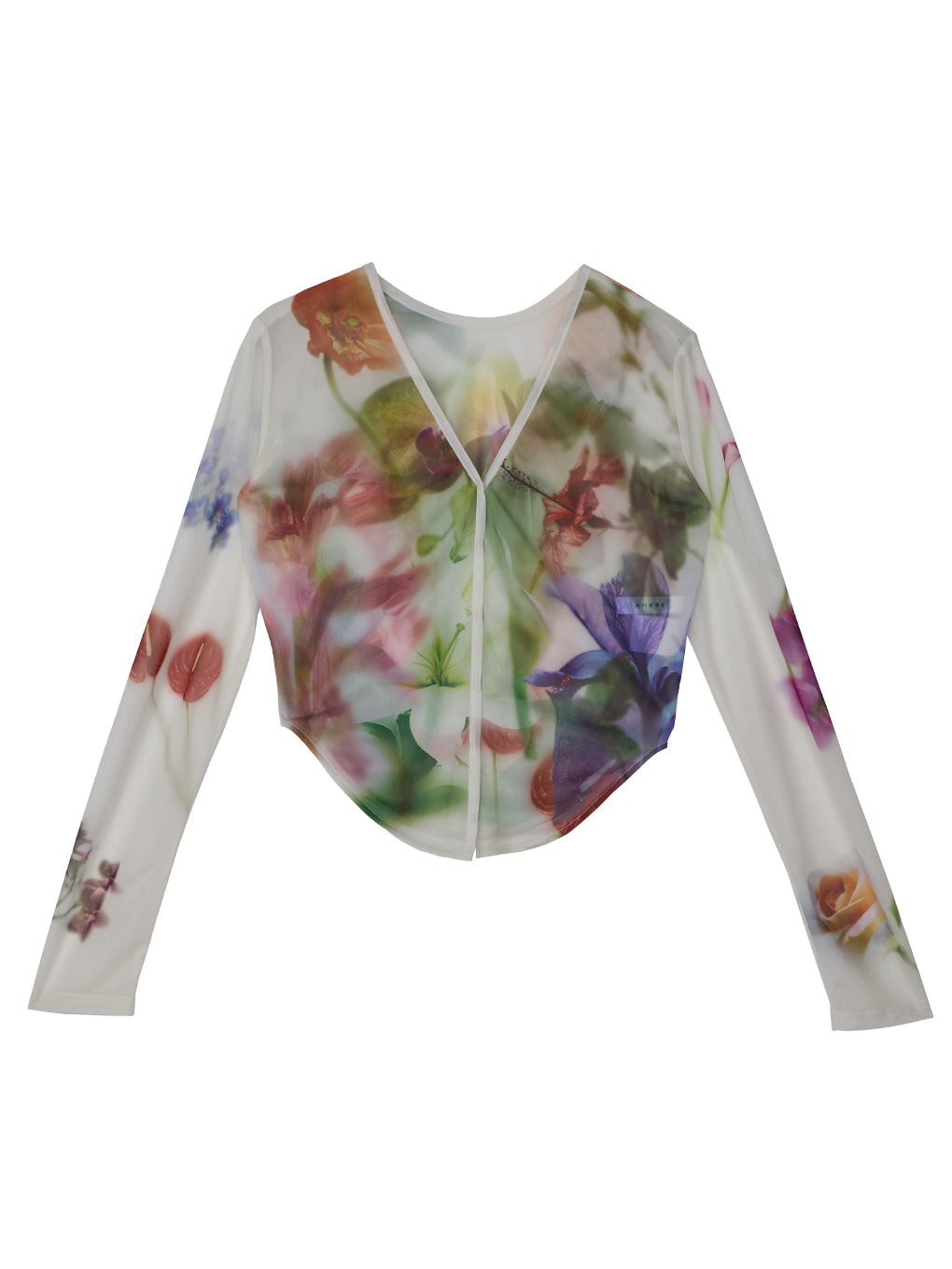 2WAY SMOKE FLOWER SHEER TOP