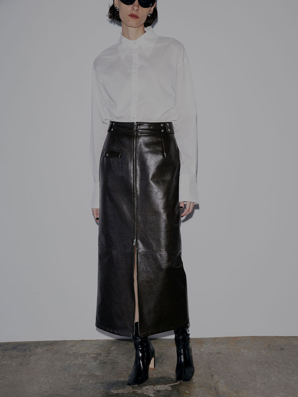 2WAY CRASH FAKE LEATHER SKIRT