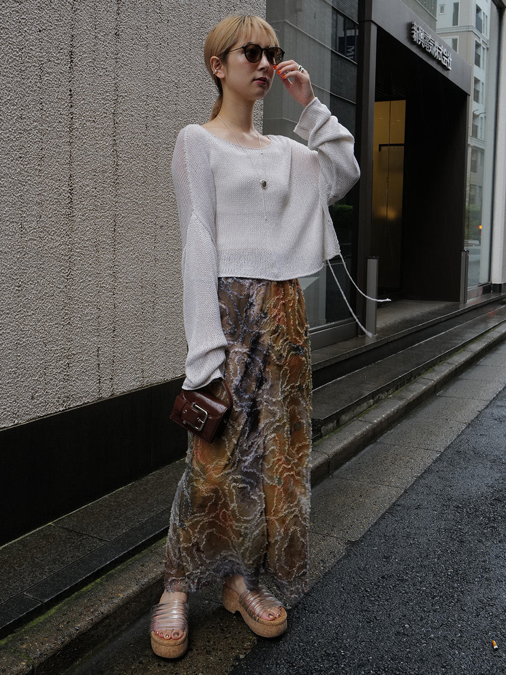 RIPPLE SHAGGY ART SKIRT