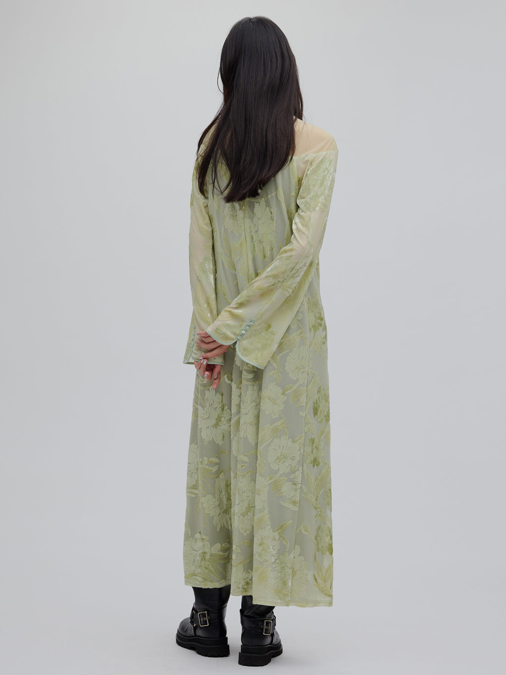 SHEER JACQUARD A LINE DRESS