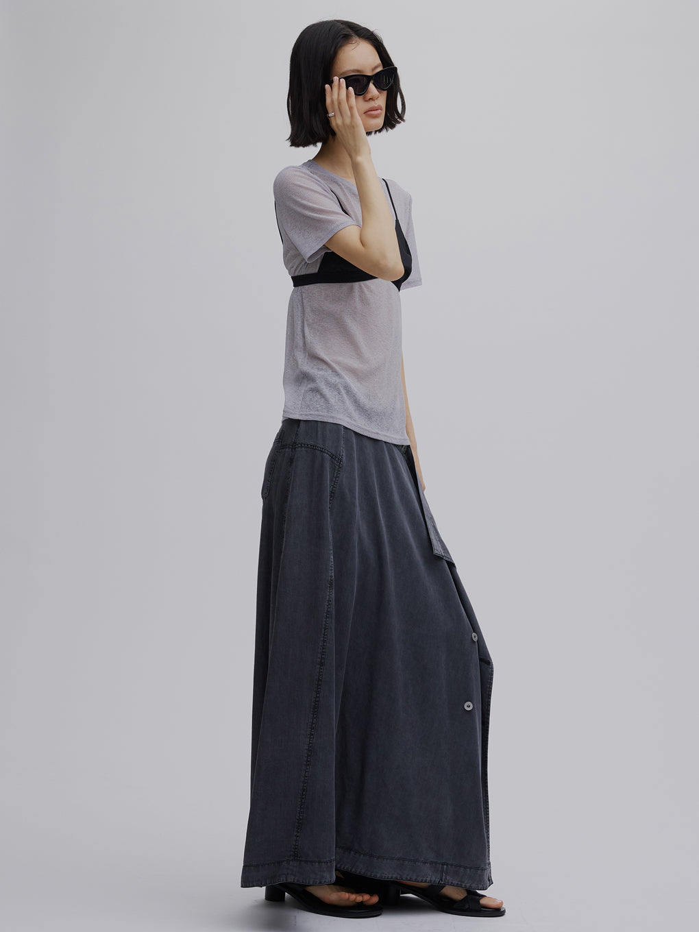 TENCEL DENIM WRAP LIKE SKIRT