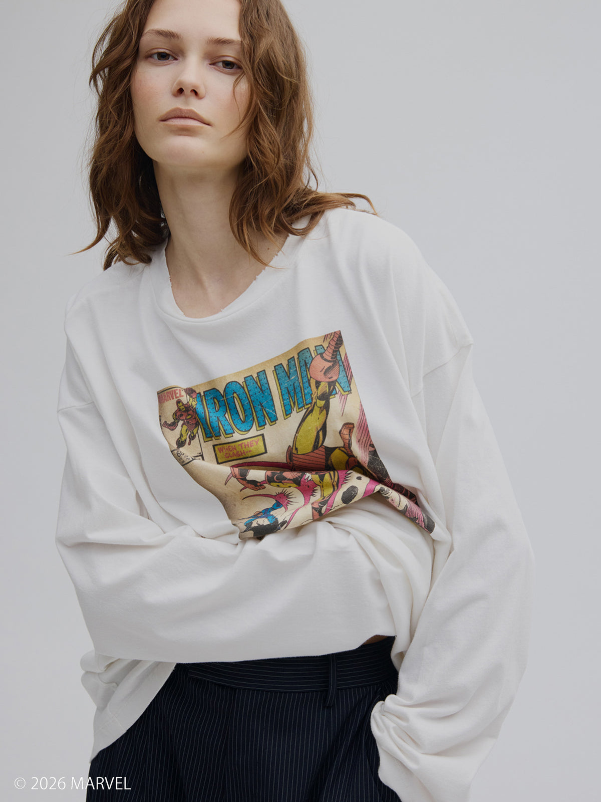 MARVEL COMIC OVER L/S TOP