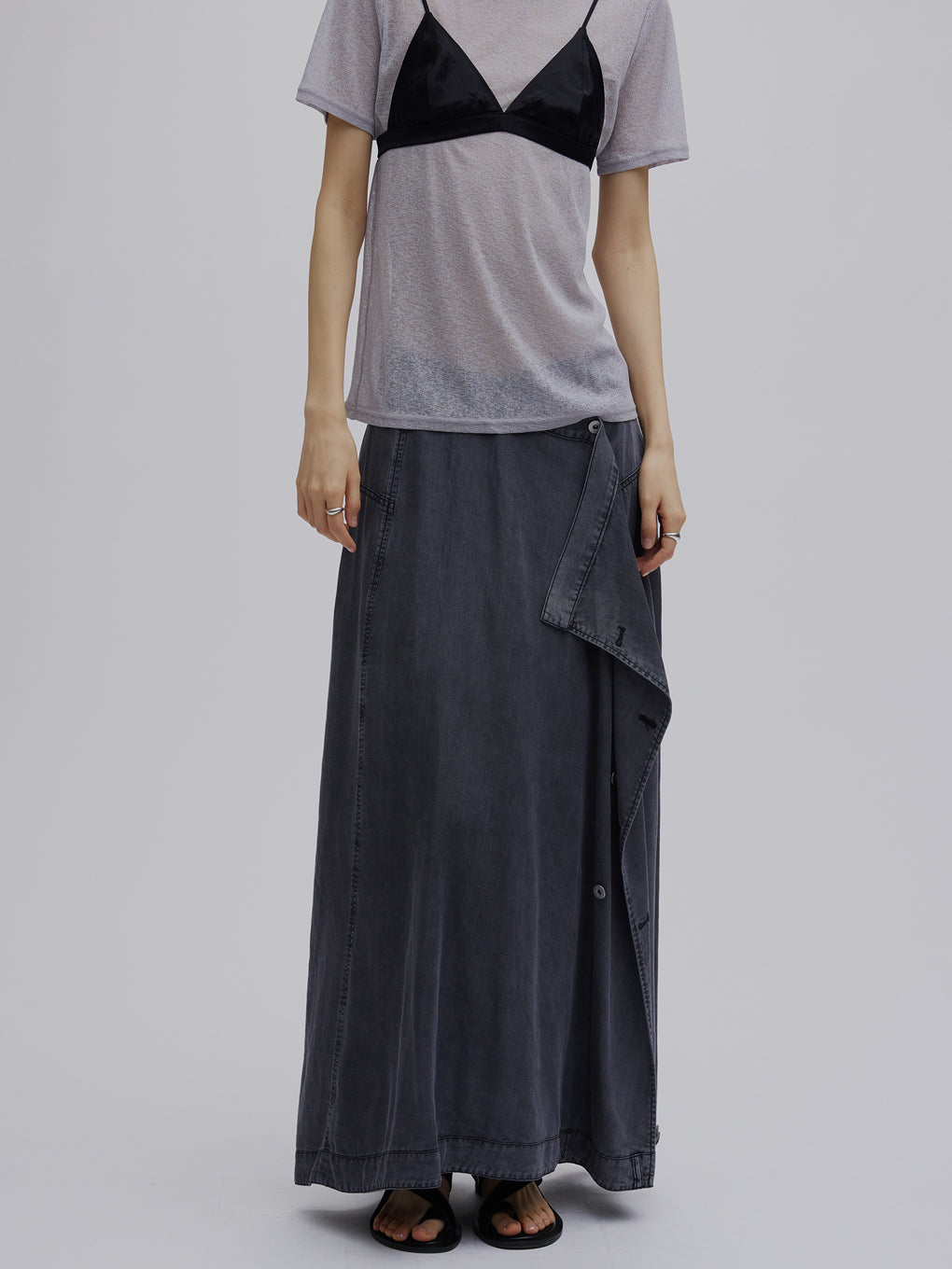 TENCEL DENIM WRAP LIKE SKIRT