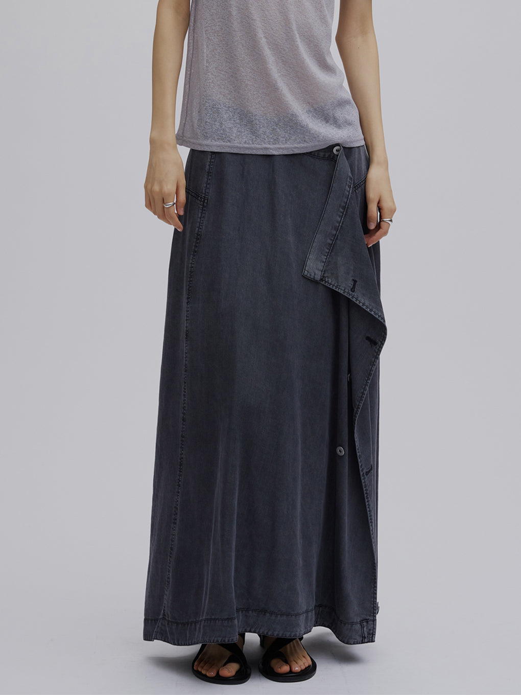 TENCEL DENIM WRAP LIKE SKIRT