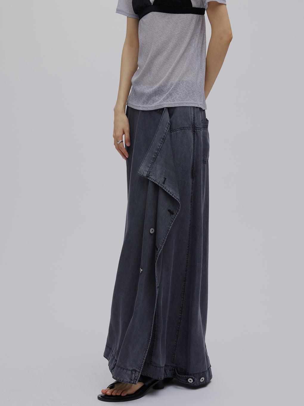 TENCEL DENIM WRAP LIKE SKIRT