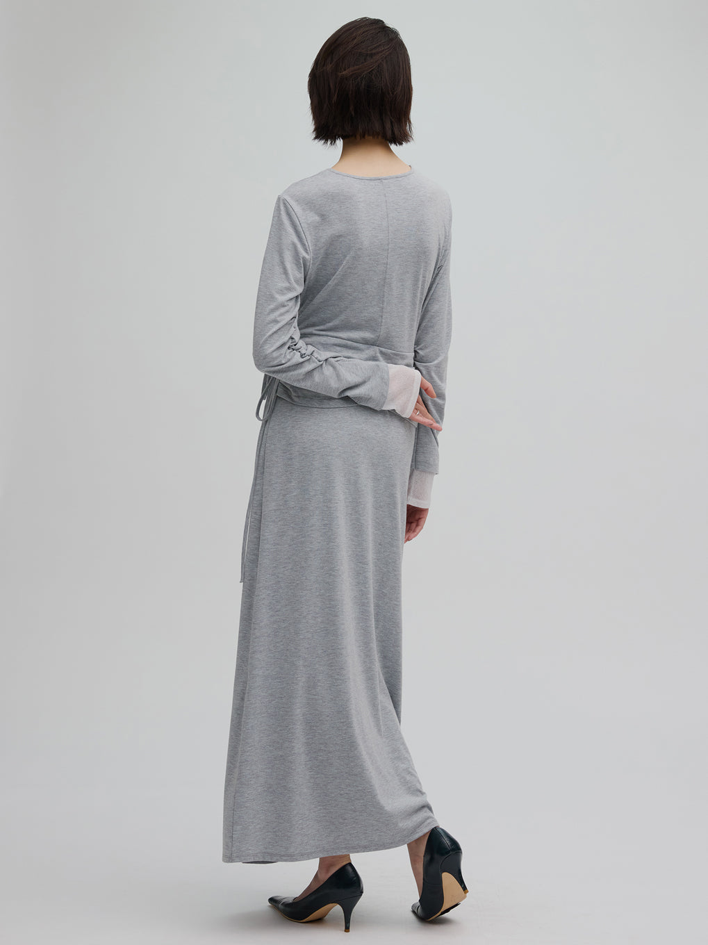 WAIST TIE LAYERD DRESS