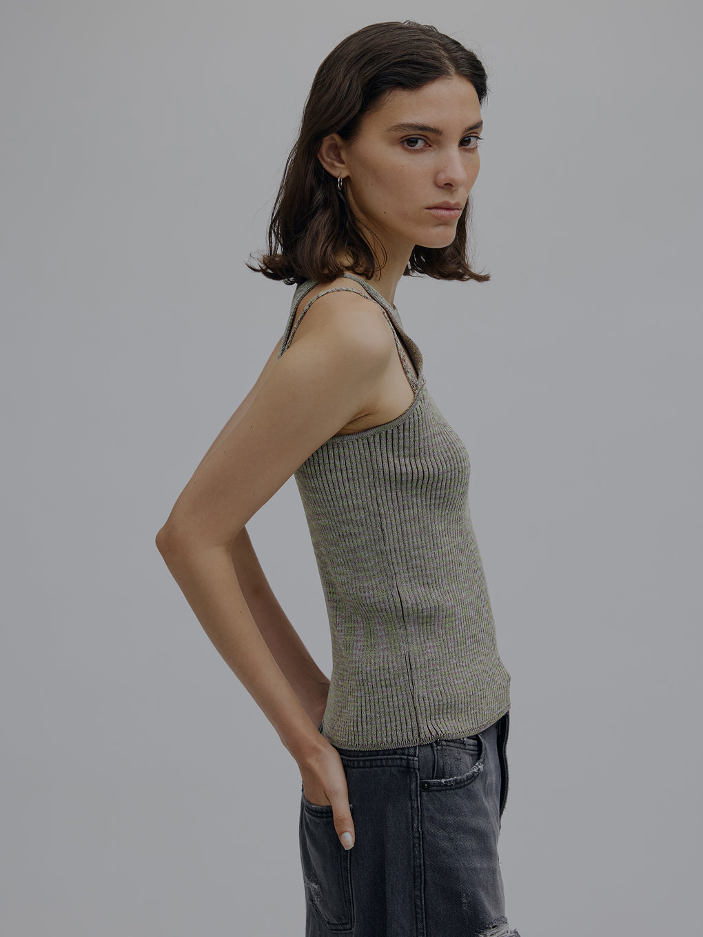 MEDI GRADATION KASURI KNIT TOP