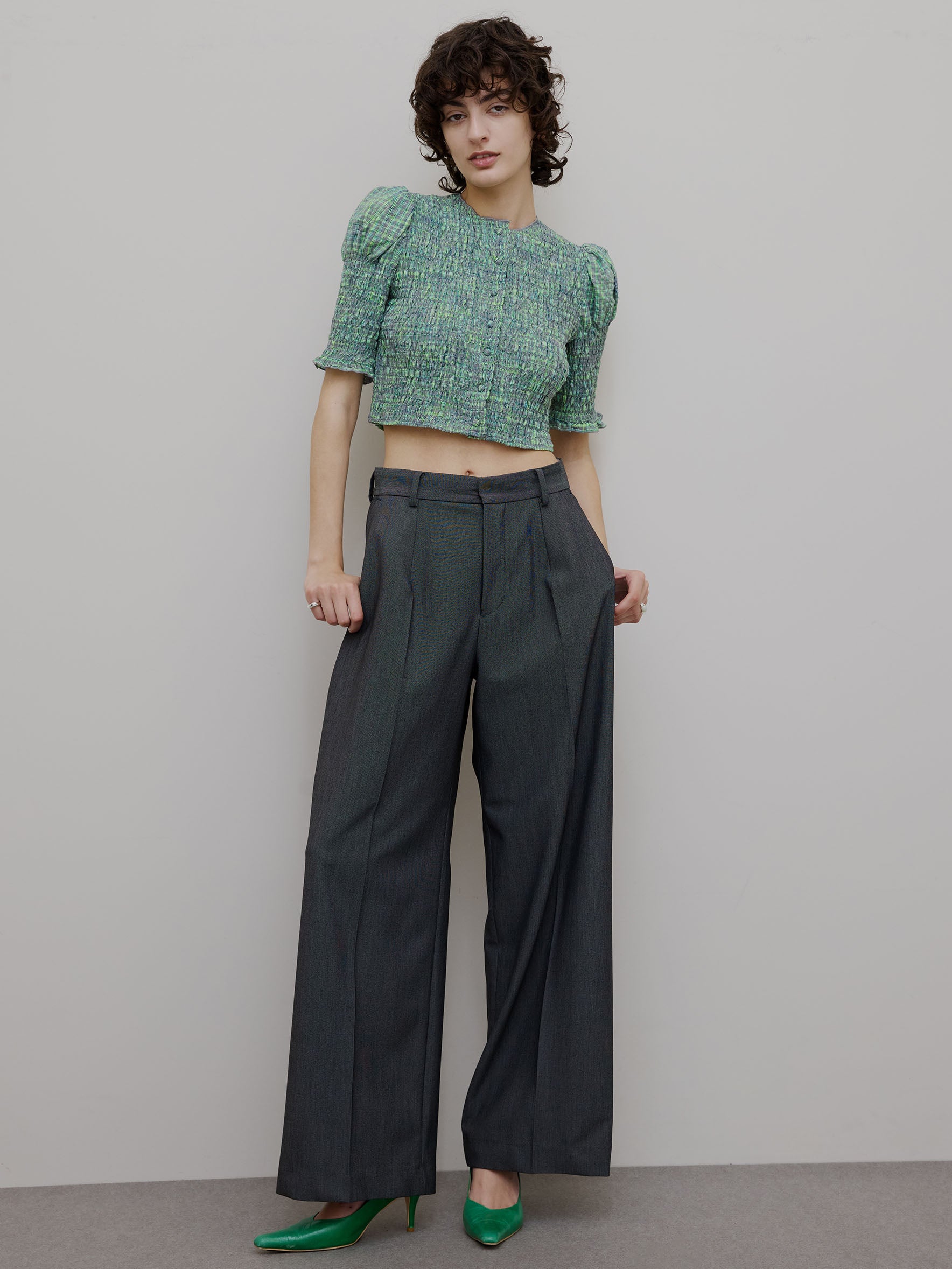MEDI BUSTIER SET SHIRRING SHORT TOP