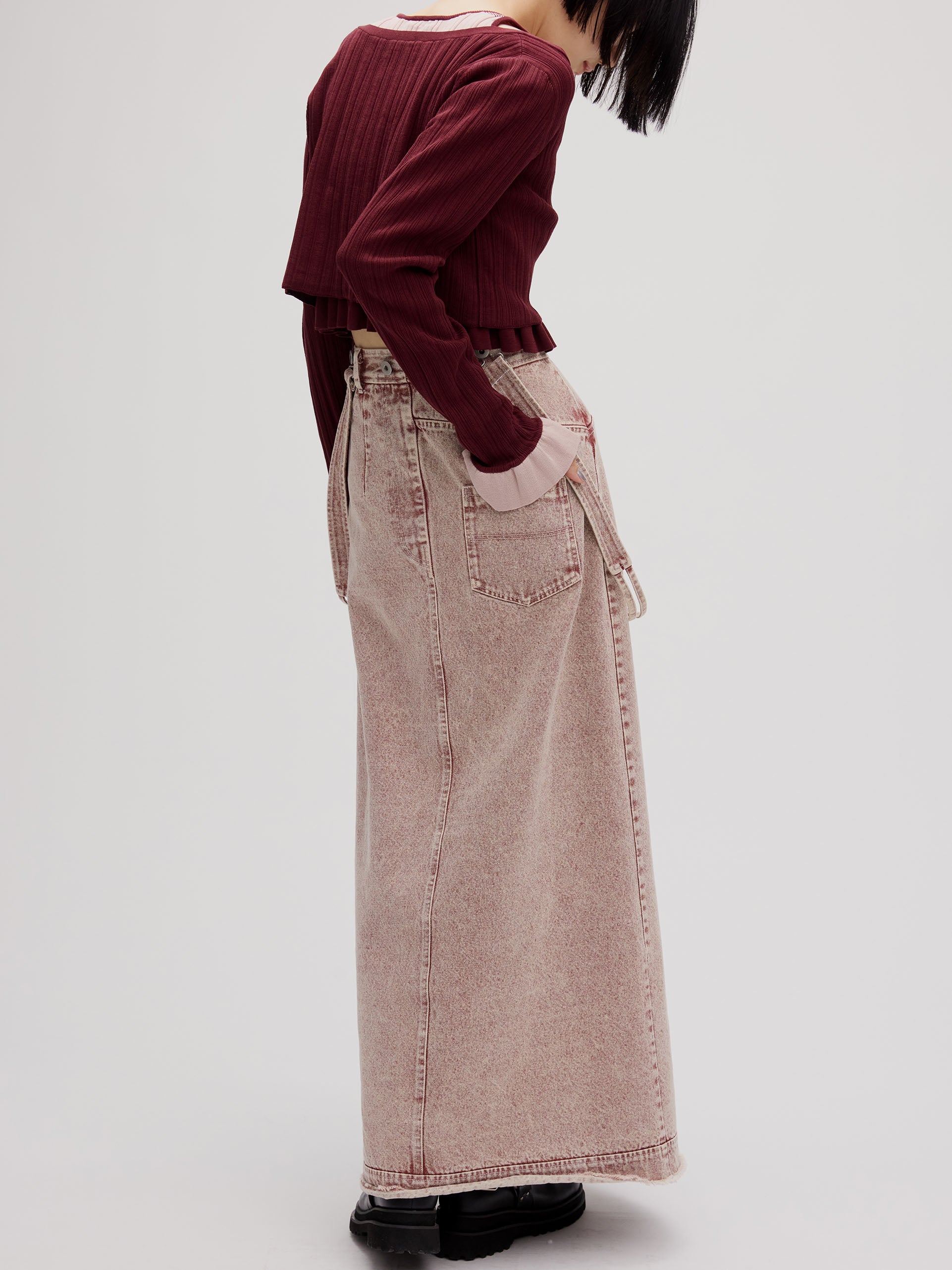 MEDI INVERT SUSPENDER DENIM SKIRT