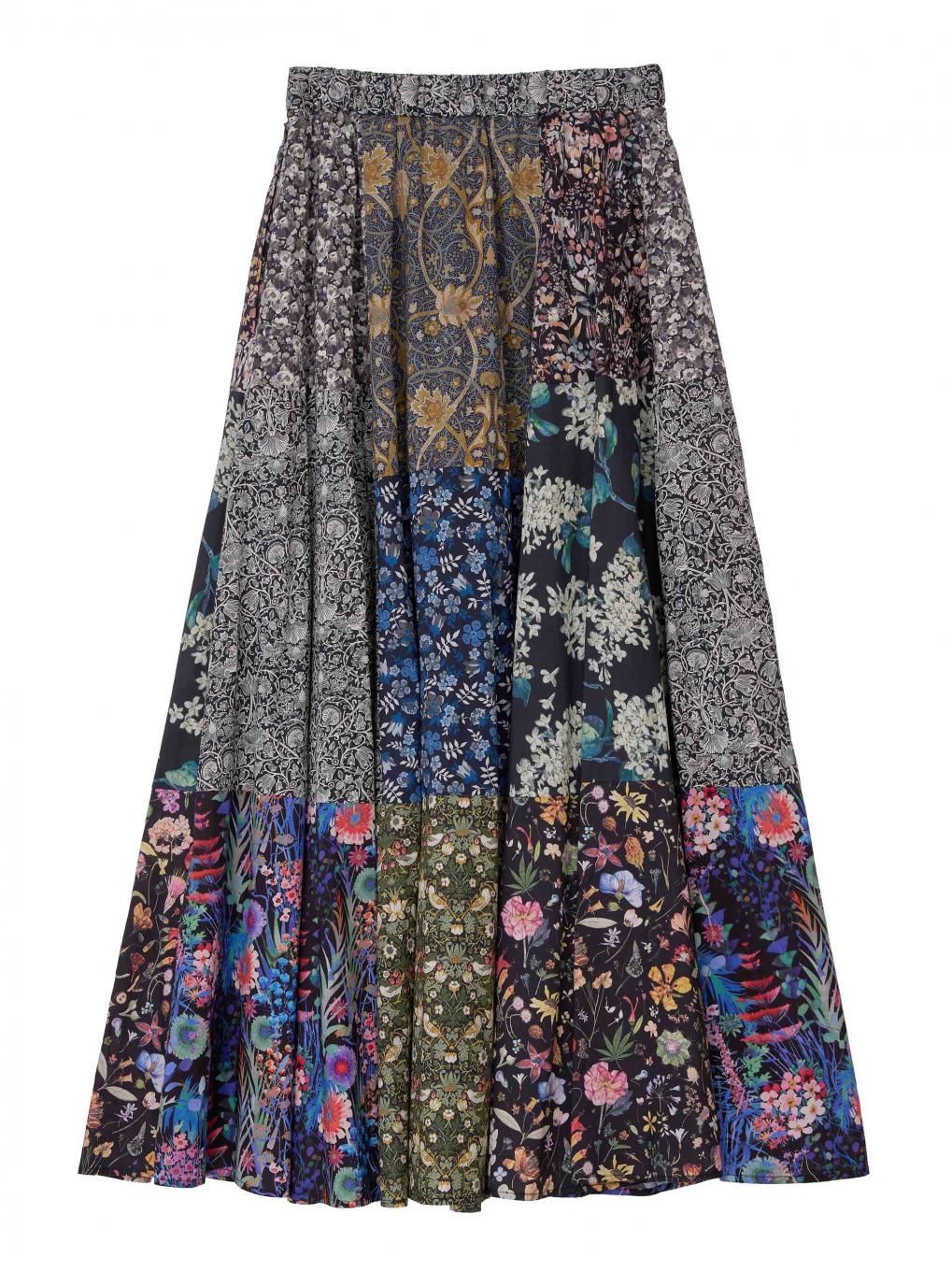 LIBERTY PATCHWORK BLK SKIRT