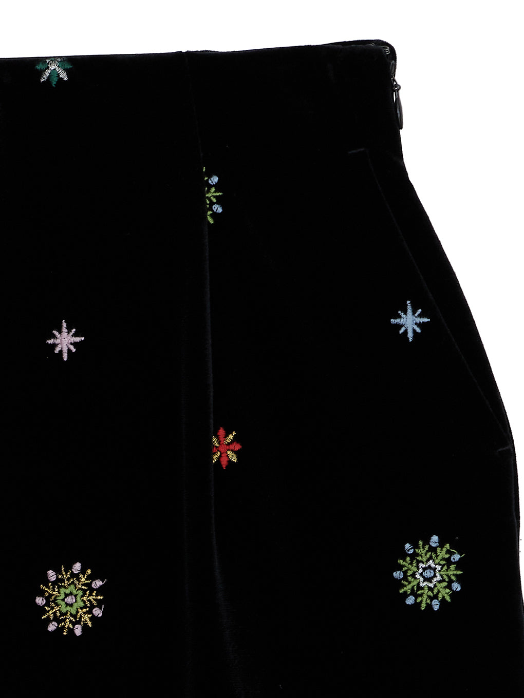 GLITTER EMBROIDERY VELOUR SKIRT