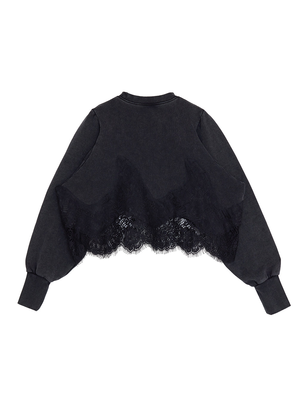 CHEMICAL OVERDYE LACE SWEAT TOP