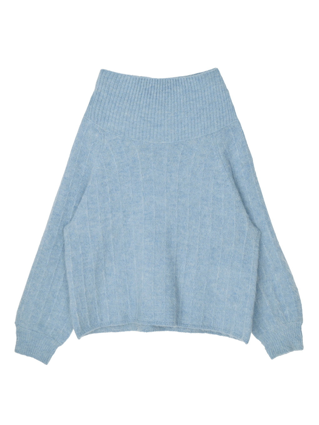 UND FUZZY CABLE OFF SHOULDER KNIT