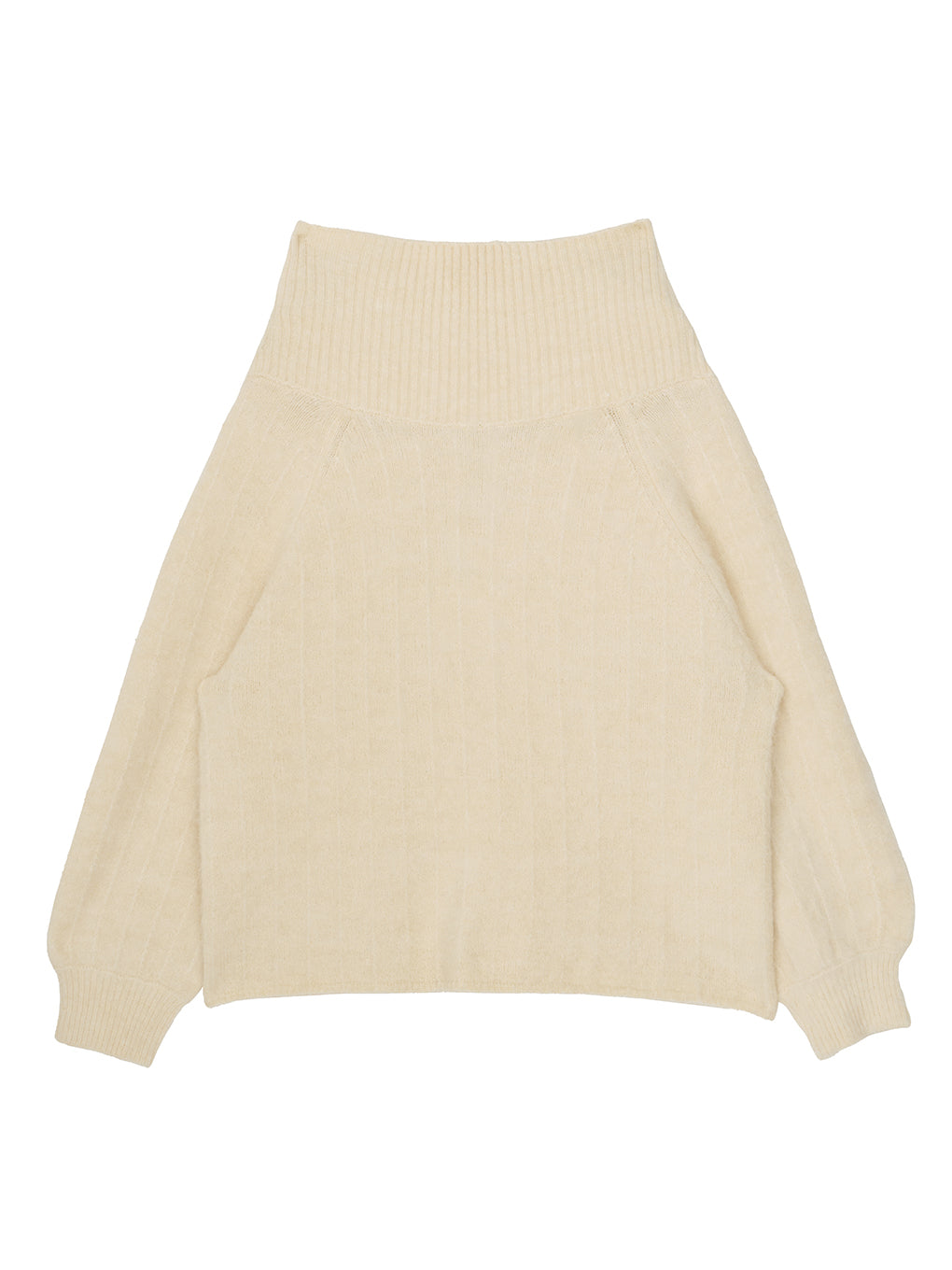 UND FUZZY CABLE OFF SHOULDER KNIT