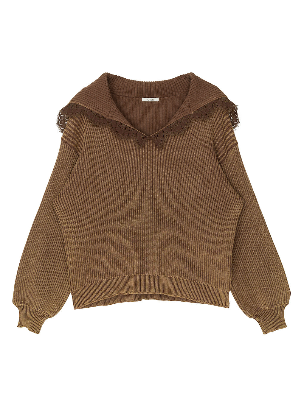 SAILOR COLLAR FADE KNIT TOP