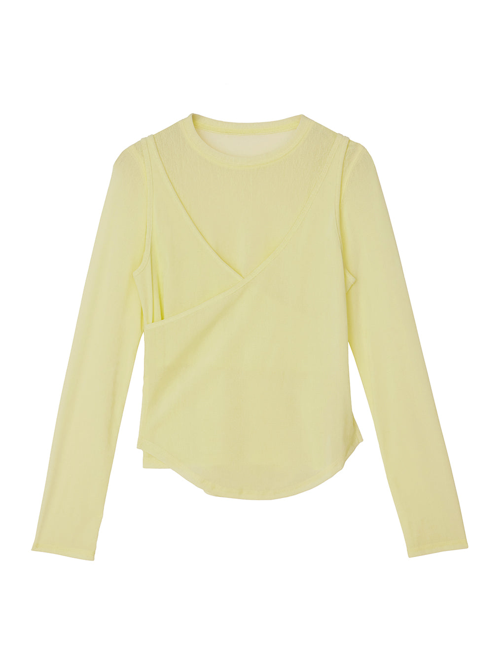 CROSS LAYERED FLOCKY TULLE TOP