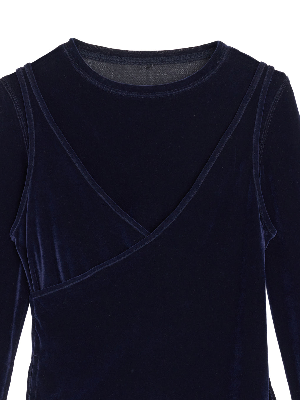 CROSS LAYERED FLOCKY TULLE TOP