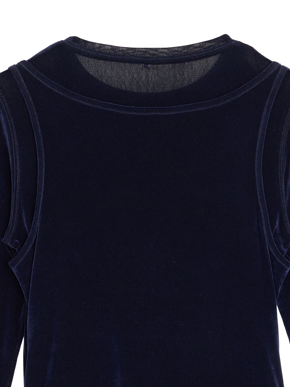 CROSS LAYERED FLOCKY TULLE TOP