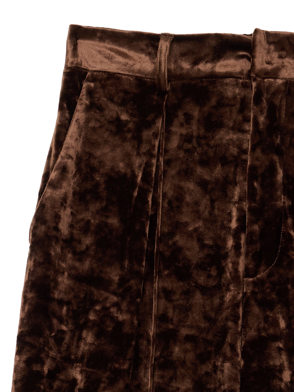 ACETATE VELOUR STRAIGHT WIDE PANTS