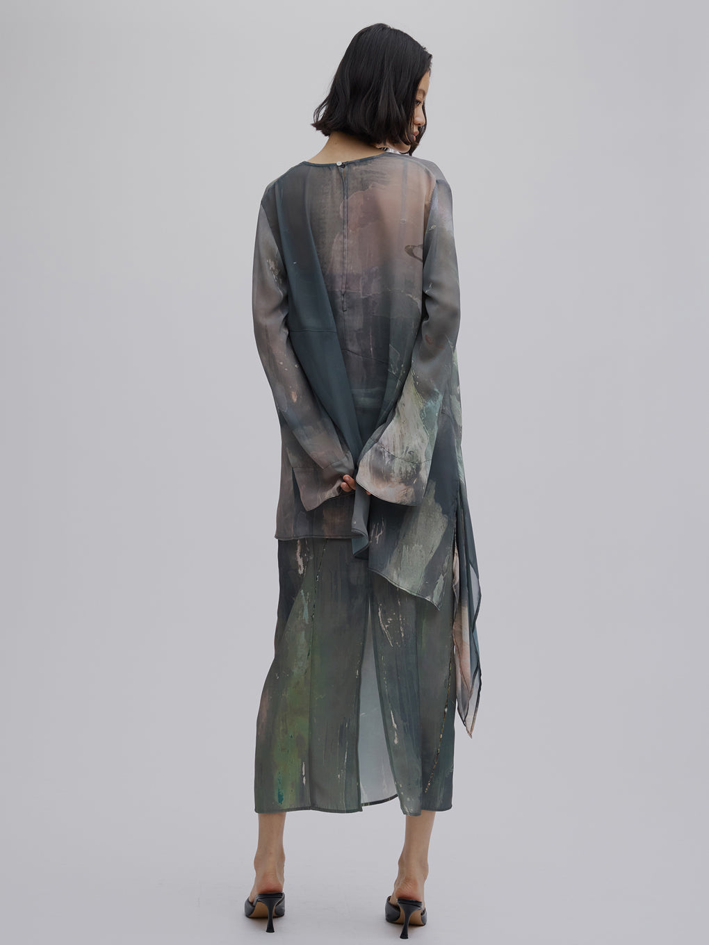PAINTED TEXTURE ART LAYERED DRESS