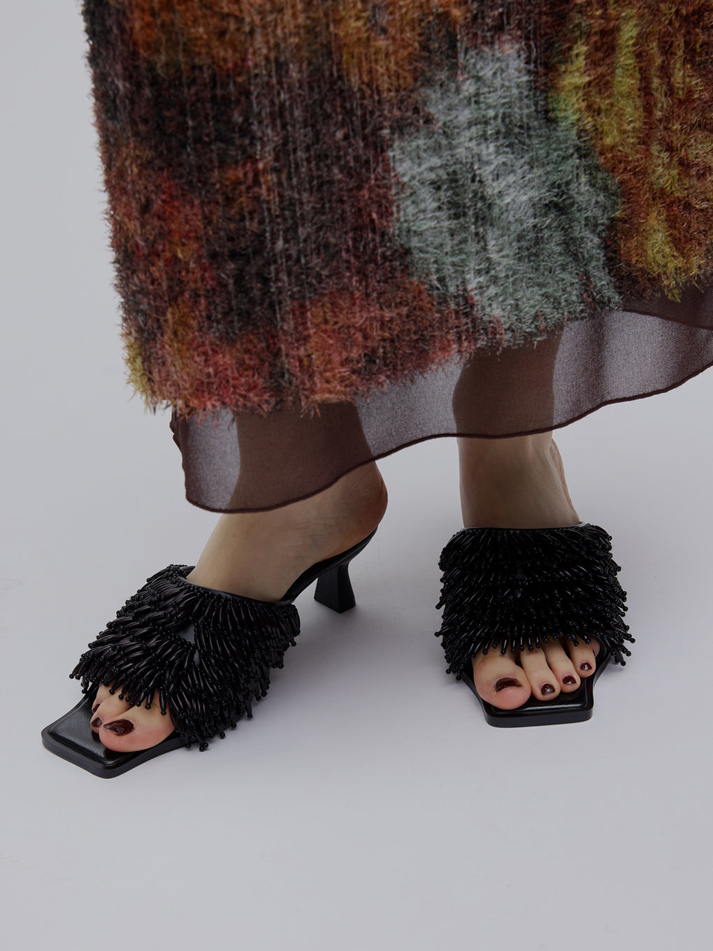 SQUARE TOE BEADS SANDAL