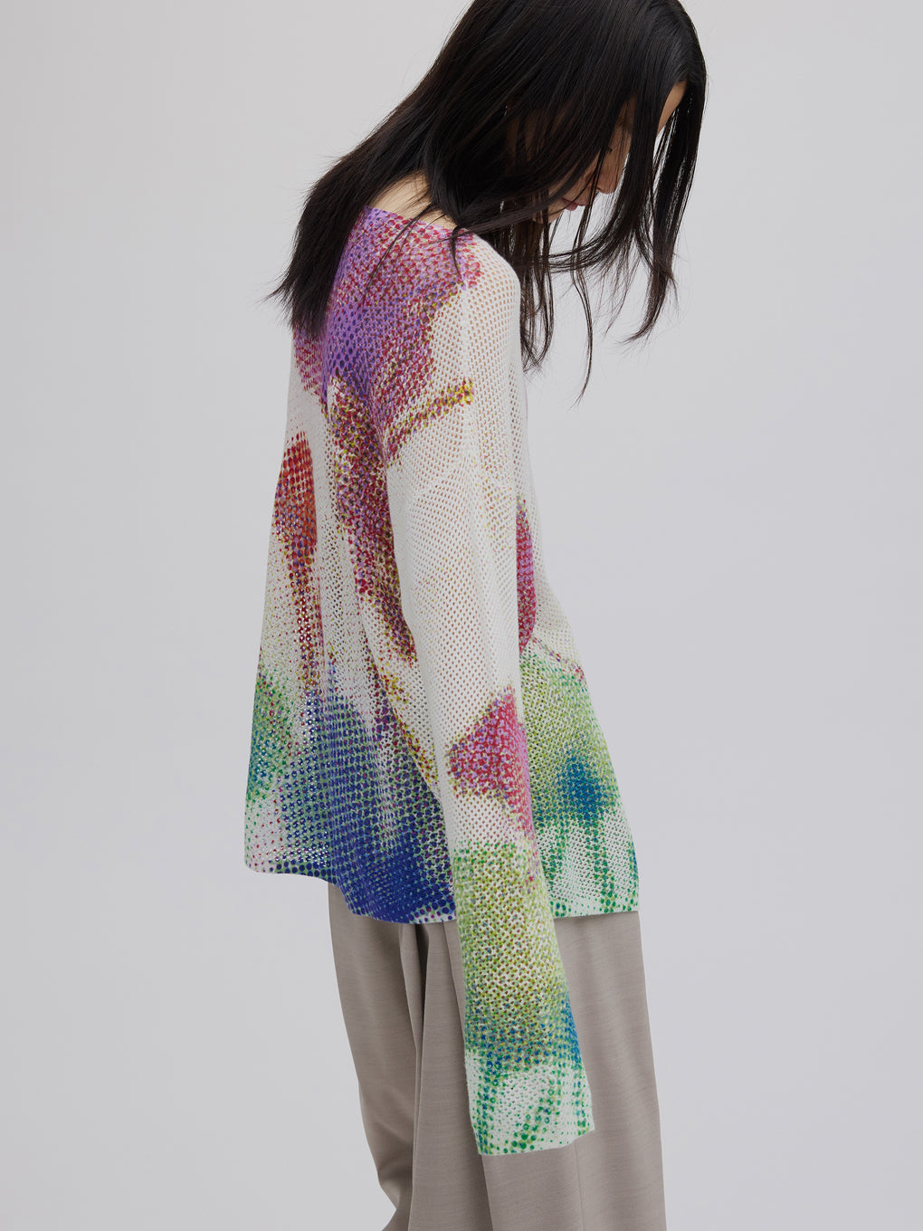 LOW RESOLUTION FLOWER KNIT TOP