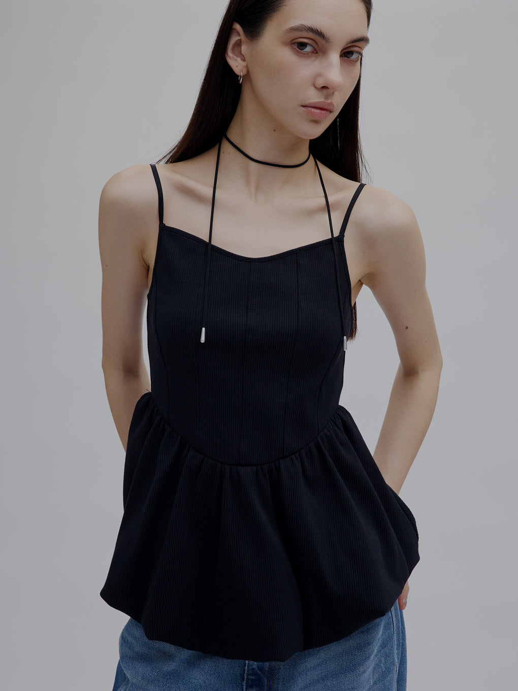 MEDI RIB BALLOON HEM CAMI TOP