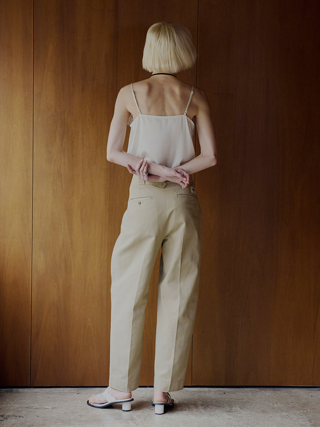 パンツ AMERI CLARA SATIN TUCK PANTS CLARA SATIN TUCK PANTS