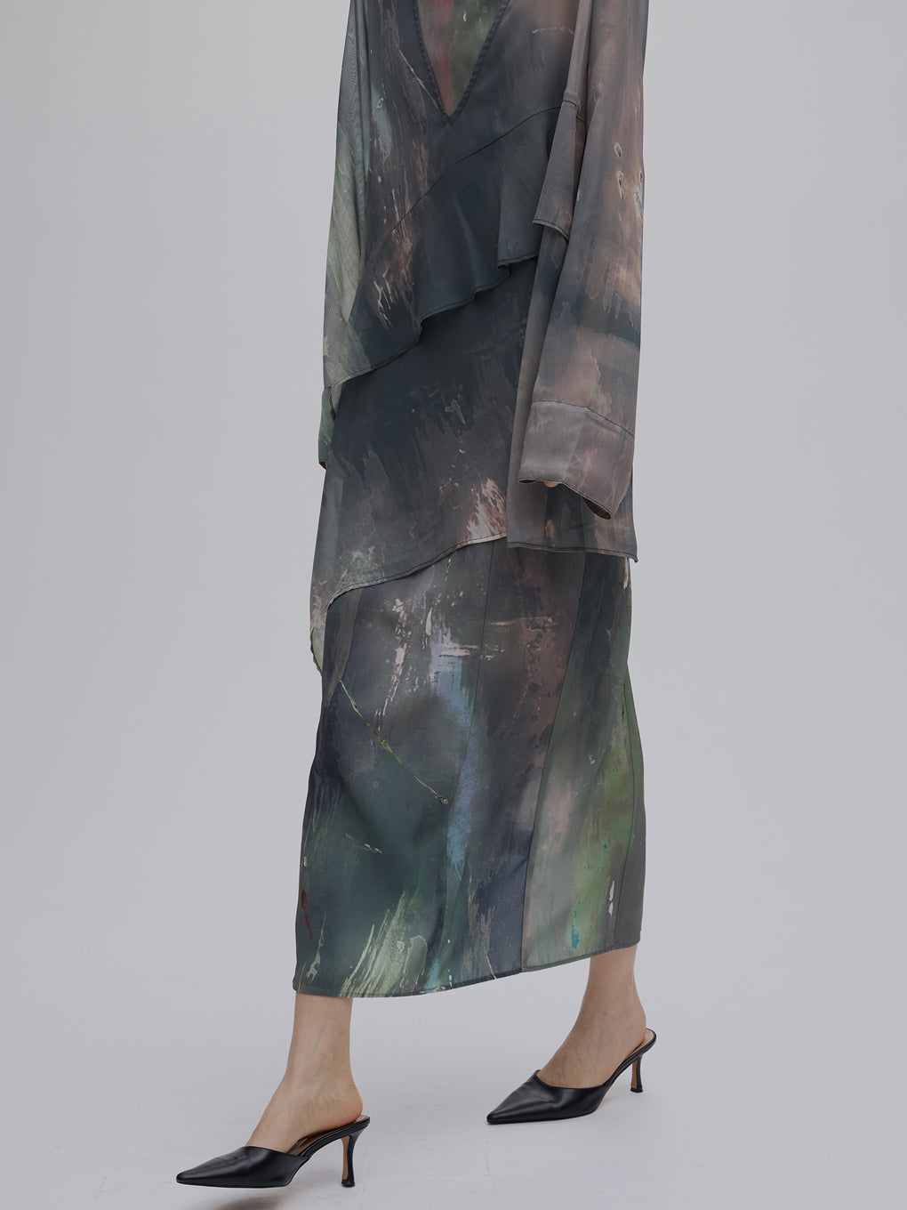 PAINTED TEXTURE ART LAYERED DRESS