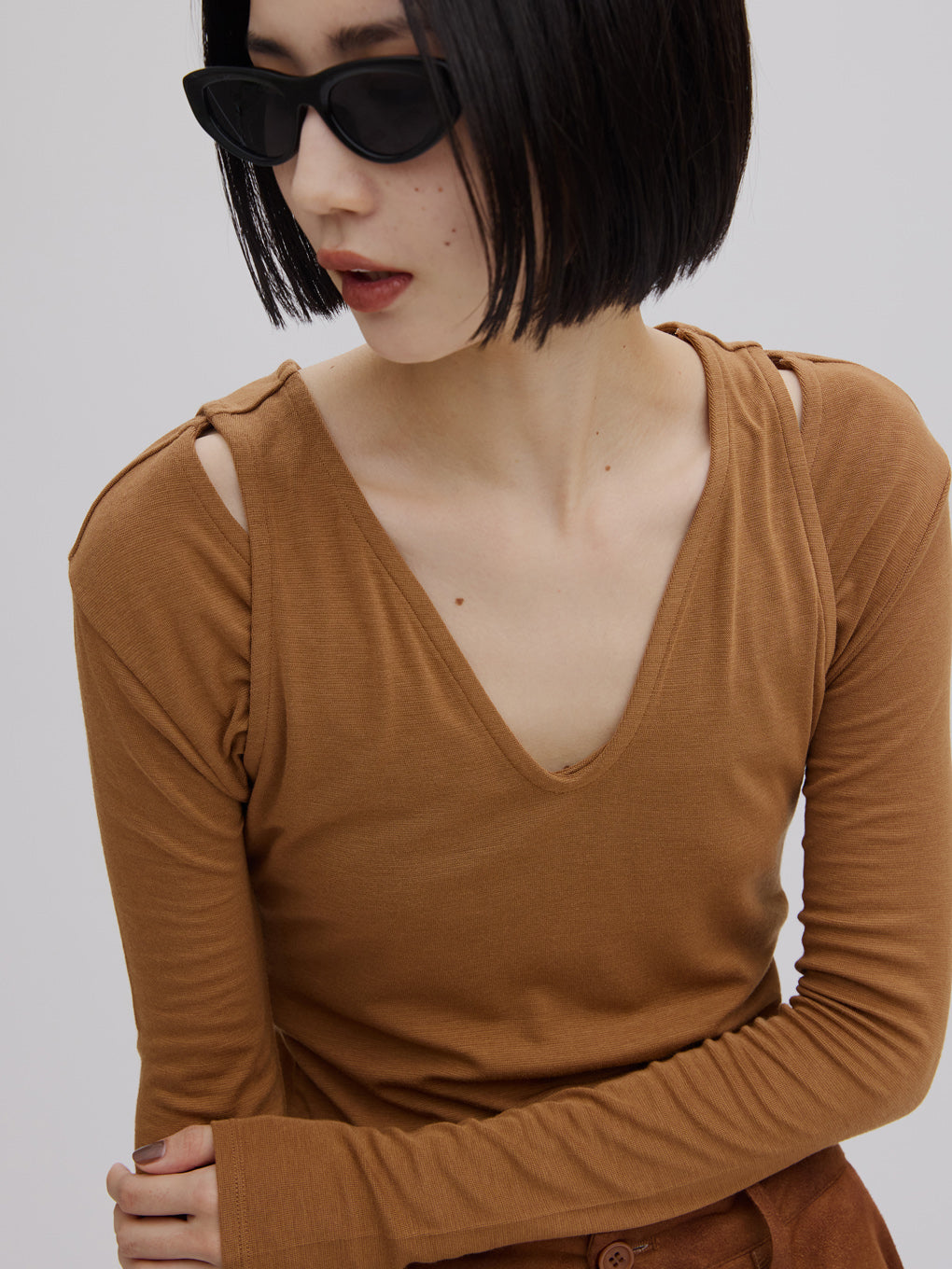 Mizuno×Ameri V NECK LONG SLEEVE TOPS
