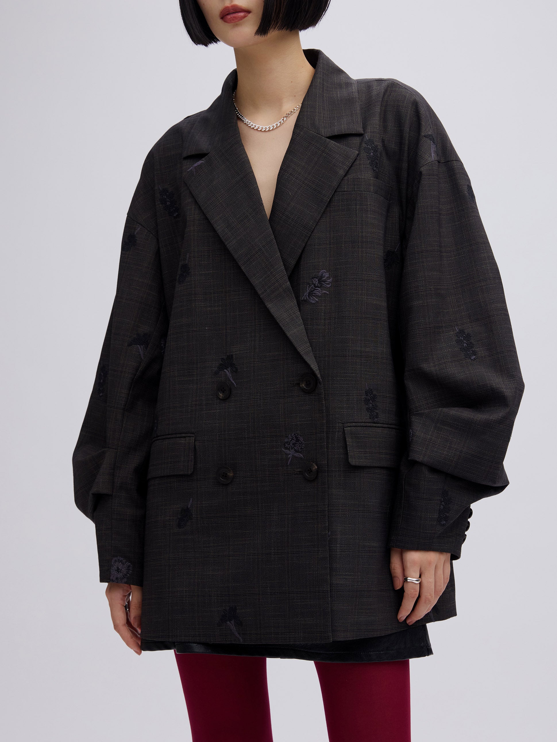 CHECK FLOWER PAPA JACKET