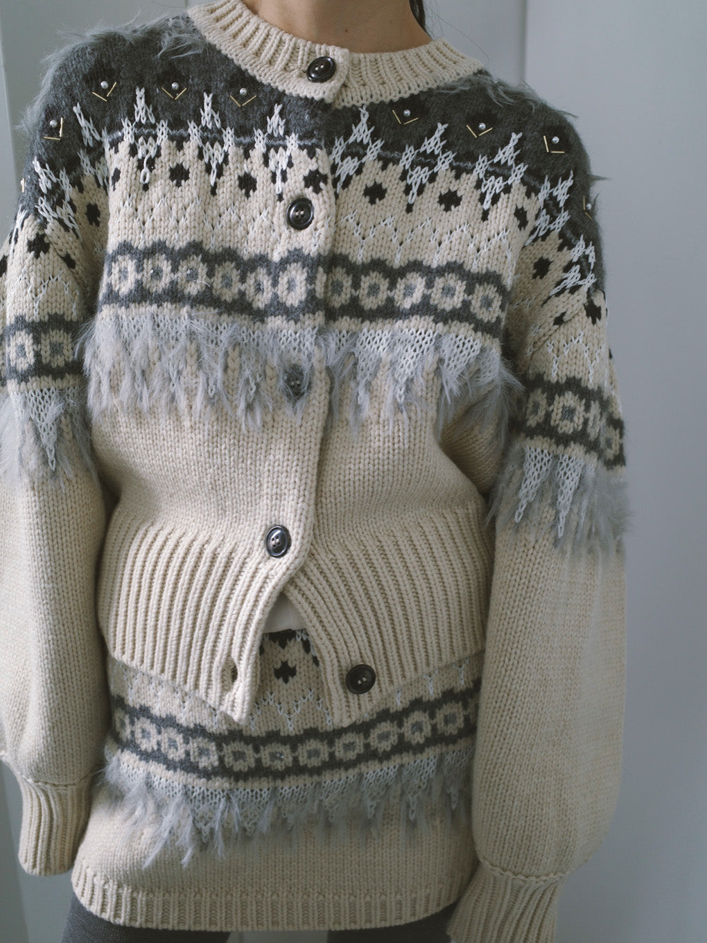 UND 2WAY LADY NORDIC KNIT CARDIGAN