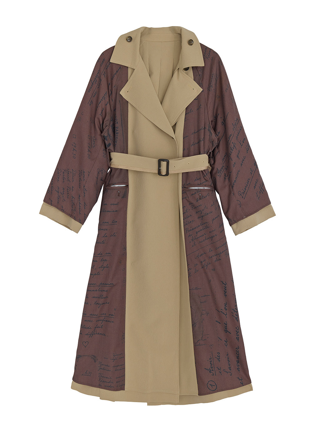 REVERSIBLE PARIS LETTER TRENCH COAT