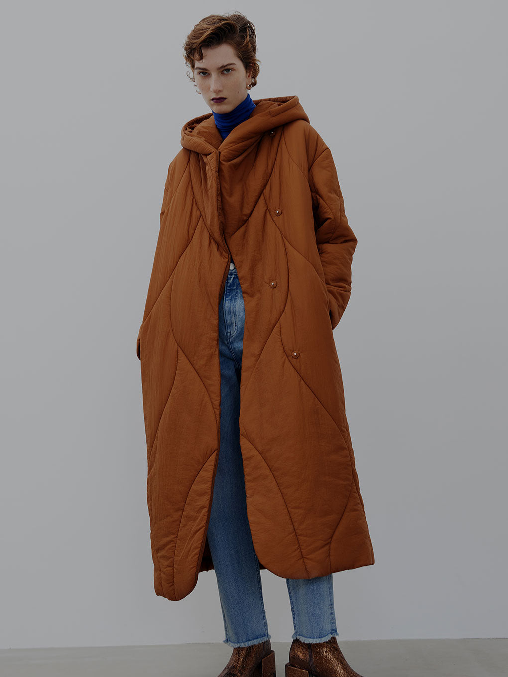 WAVE STITCH HEAT POLAK LONG COAT