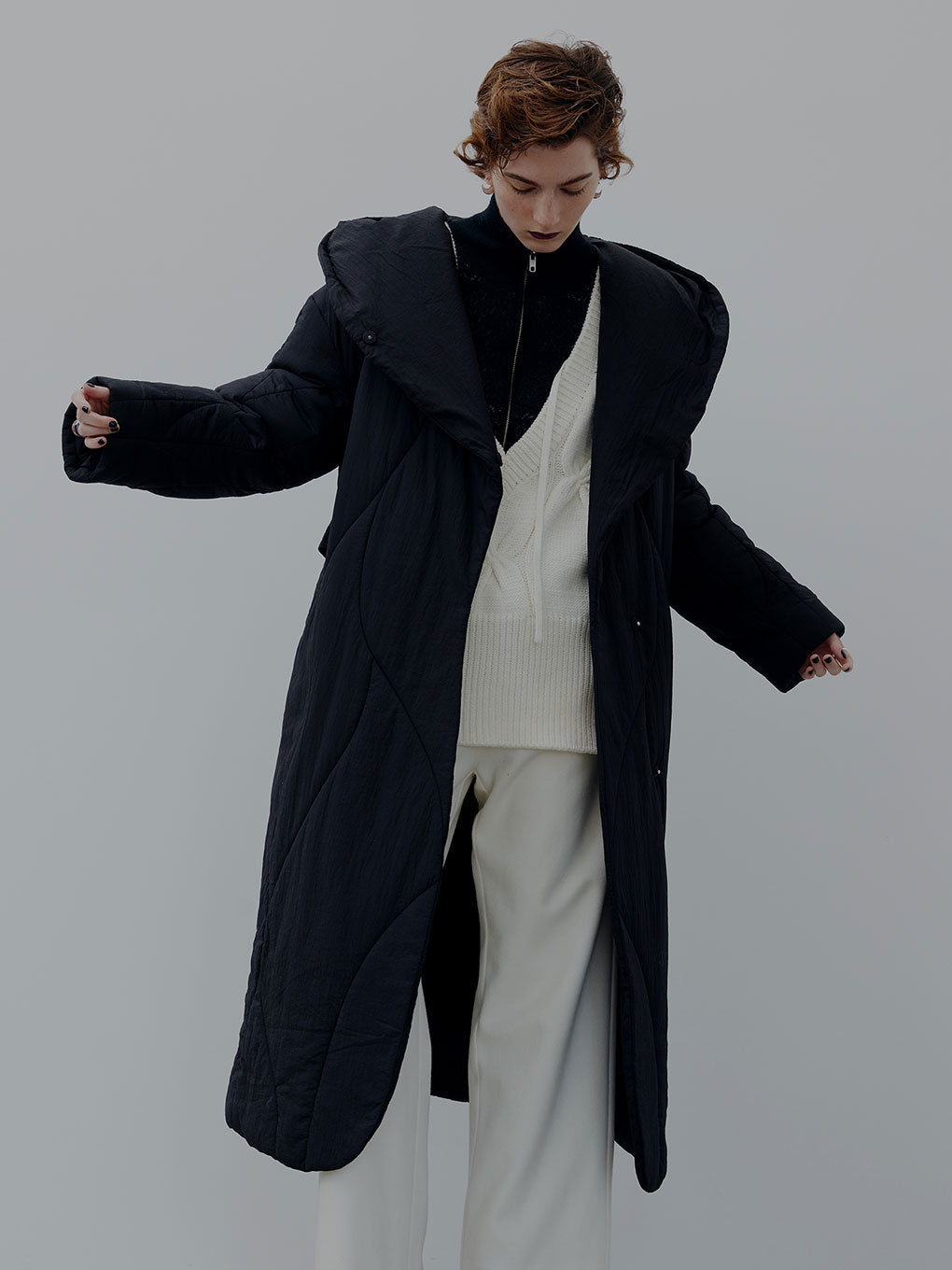 WAVE STITCH HEAT POLAK LONG COAT