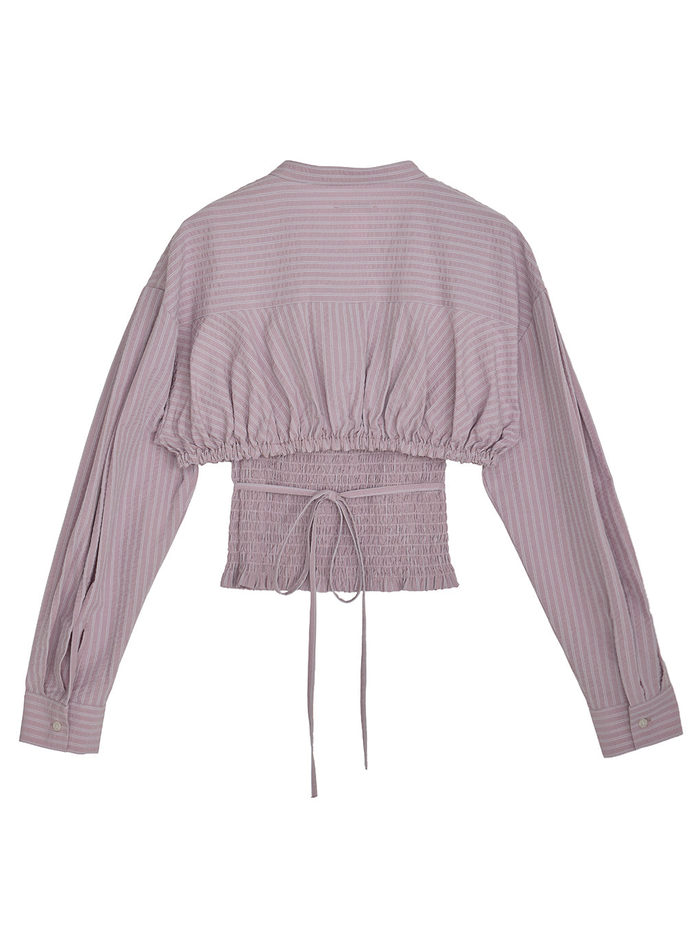 SHIRRING LAYERED SHORT SHIRT
