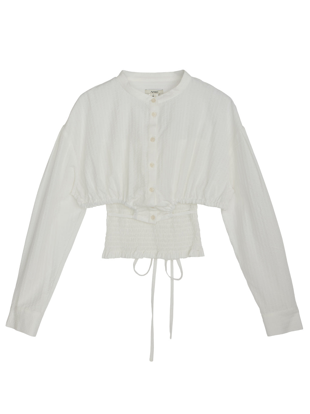 SHIRRING LAYERED SHORT SHIRT