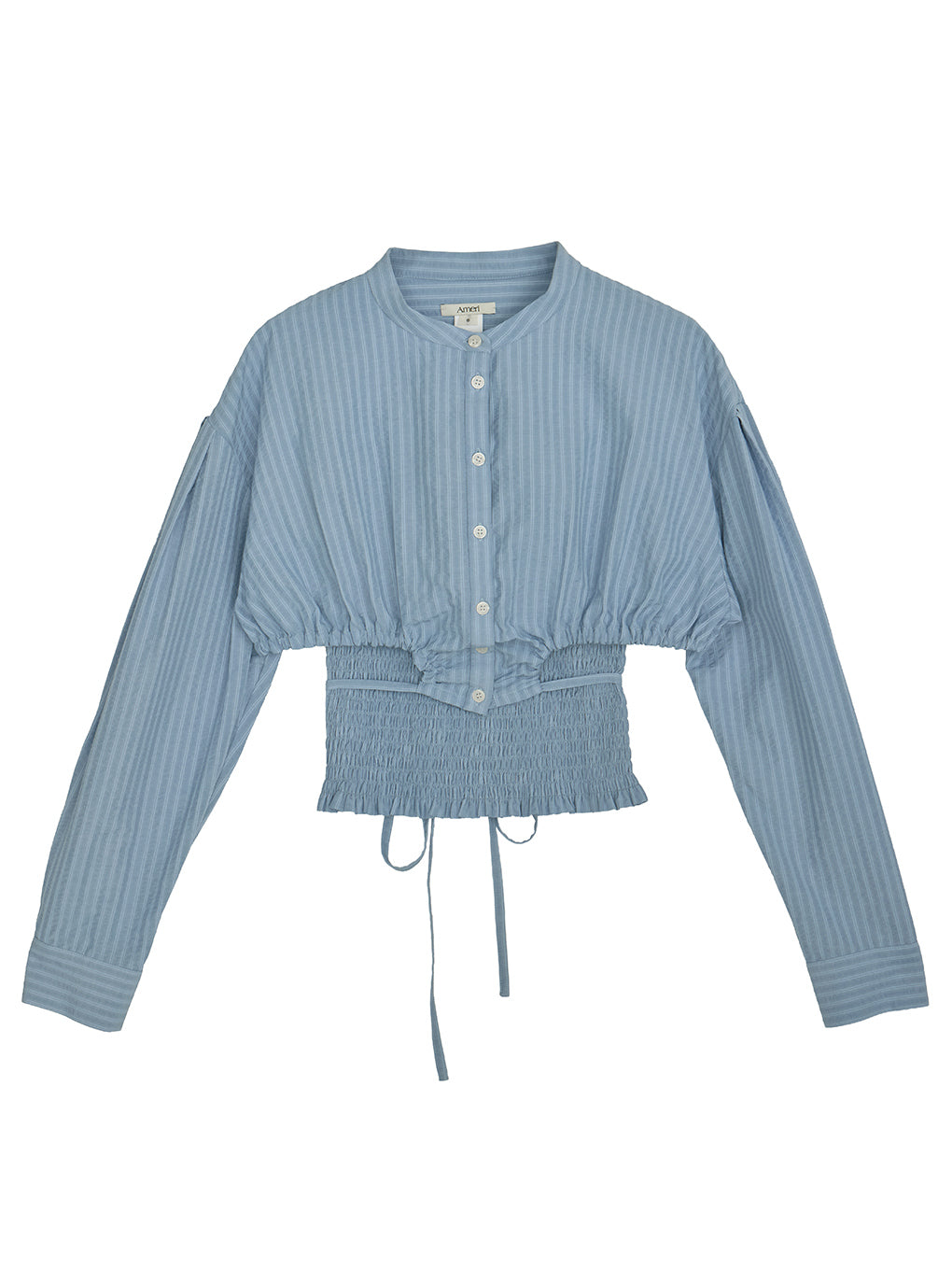 SHIRRING LAYERED SHORT SHIRT