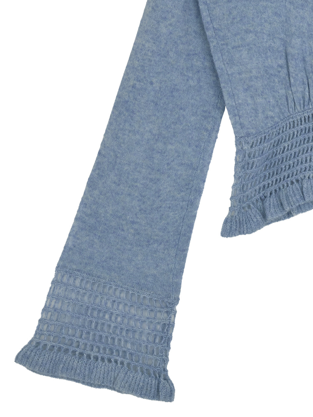 FLUFFY SHEER FRILL KNIT TOP