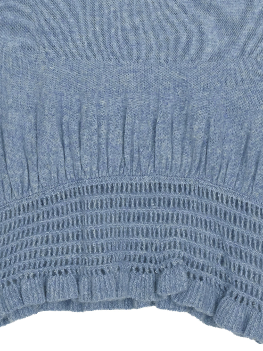 FLUFFY SHEER FRILL KNIT TOP