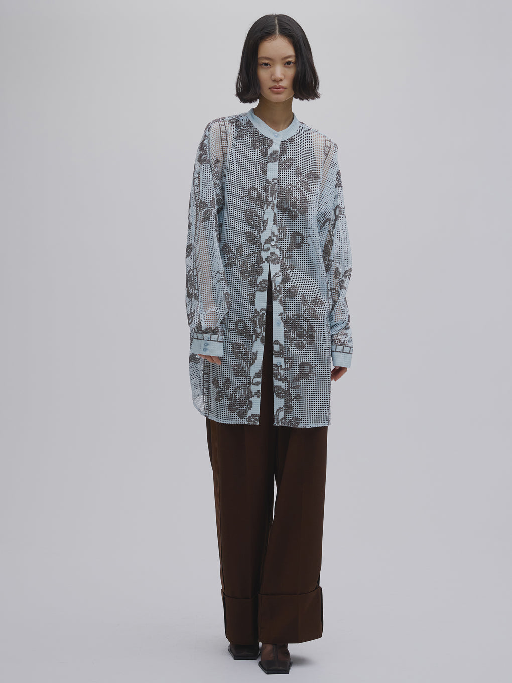 Ameri MEDI CROSS STITCH LIKE SHIRT ブラック MEDI CROSS STITCH LIKE SHIRT