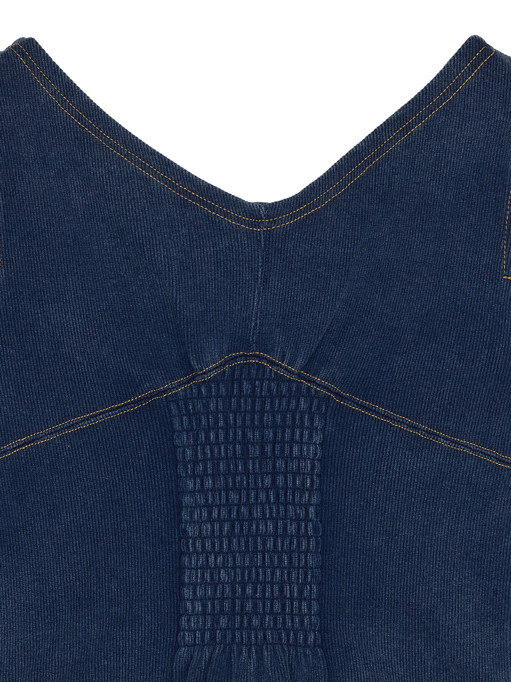 DENIM LIKE BALLOON SLEEVE CUT TOP