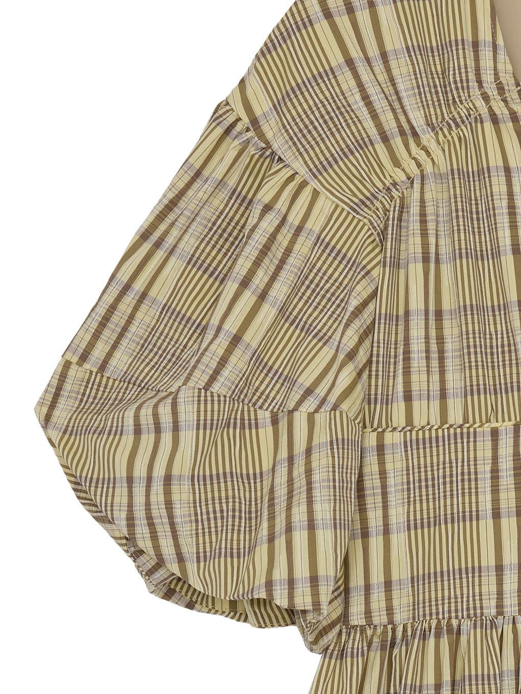 BALLOON SLEEVE CHECK DRESS