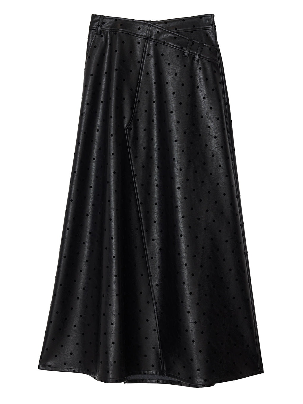 DOT FLOCKY LEATHER SKIRT