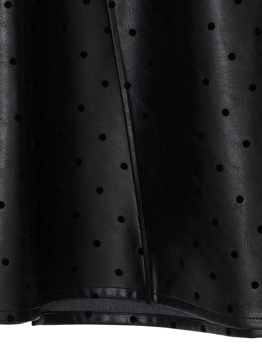 DOT FLOCKY LEATHER SKIRT