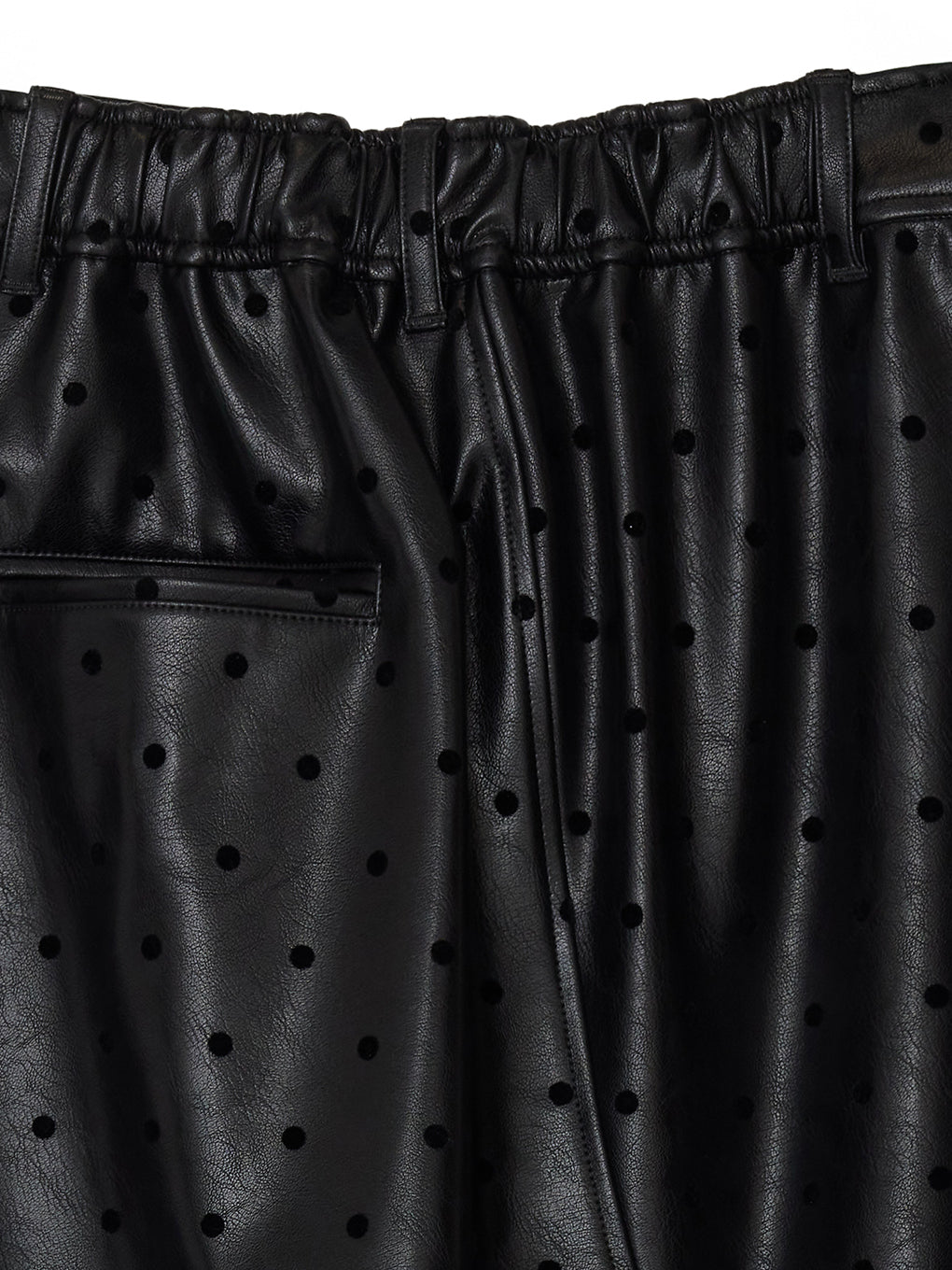 DOT FLOCKY LEATHER SKIRT