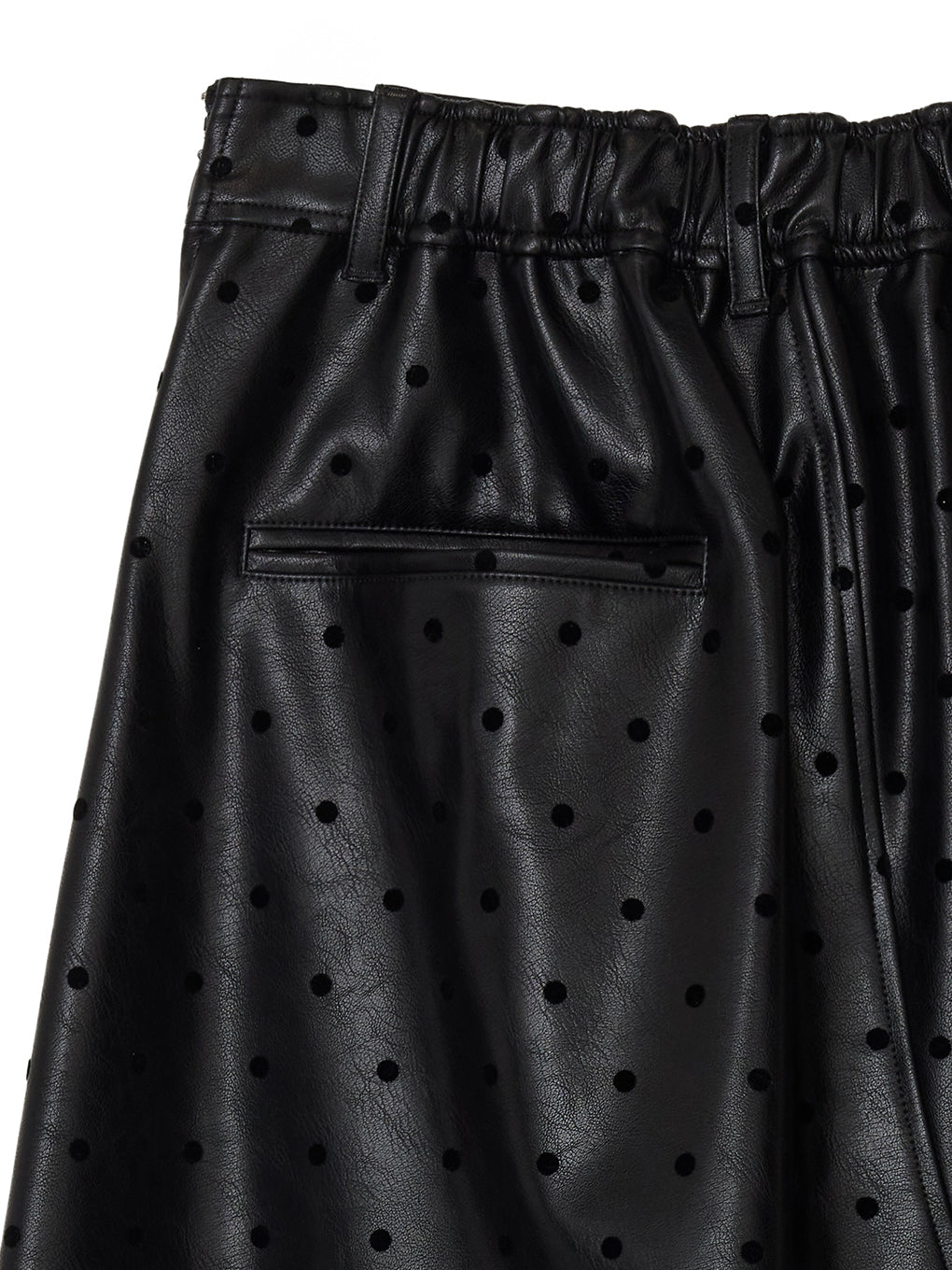 DOT FLOCKY LEATHER SKIRT