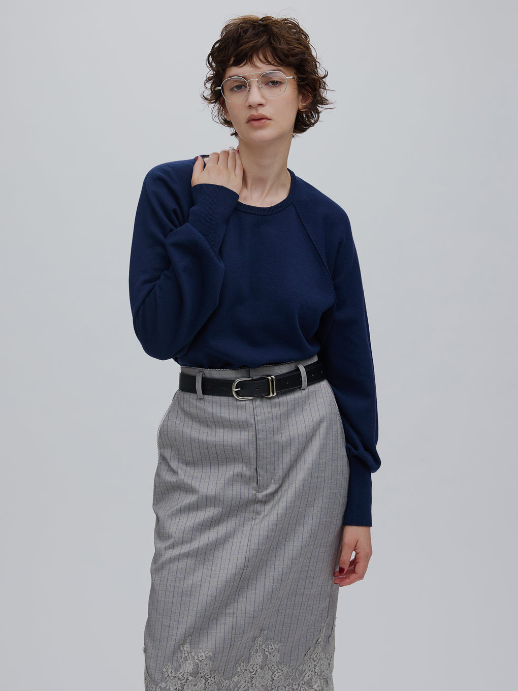 LOW BASIC WAIST STOP KNIT TOP