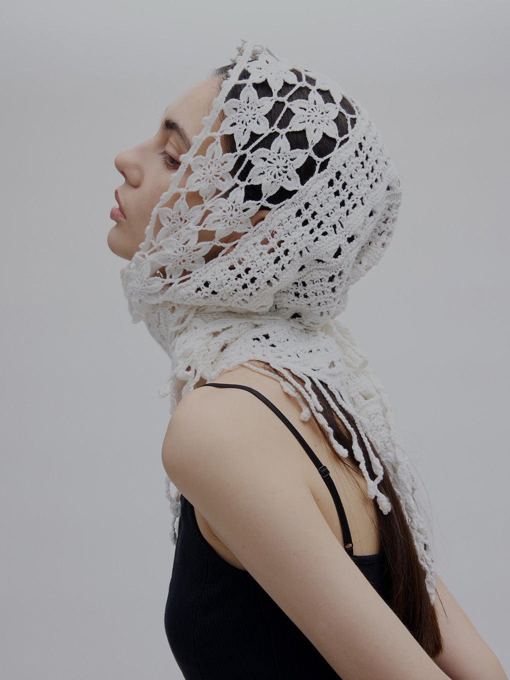 フラワーページ FLOWER MOTIF KNIT SCARF