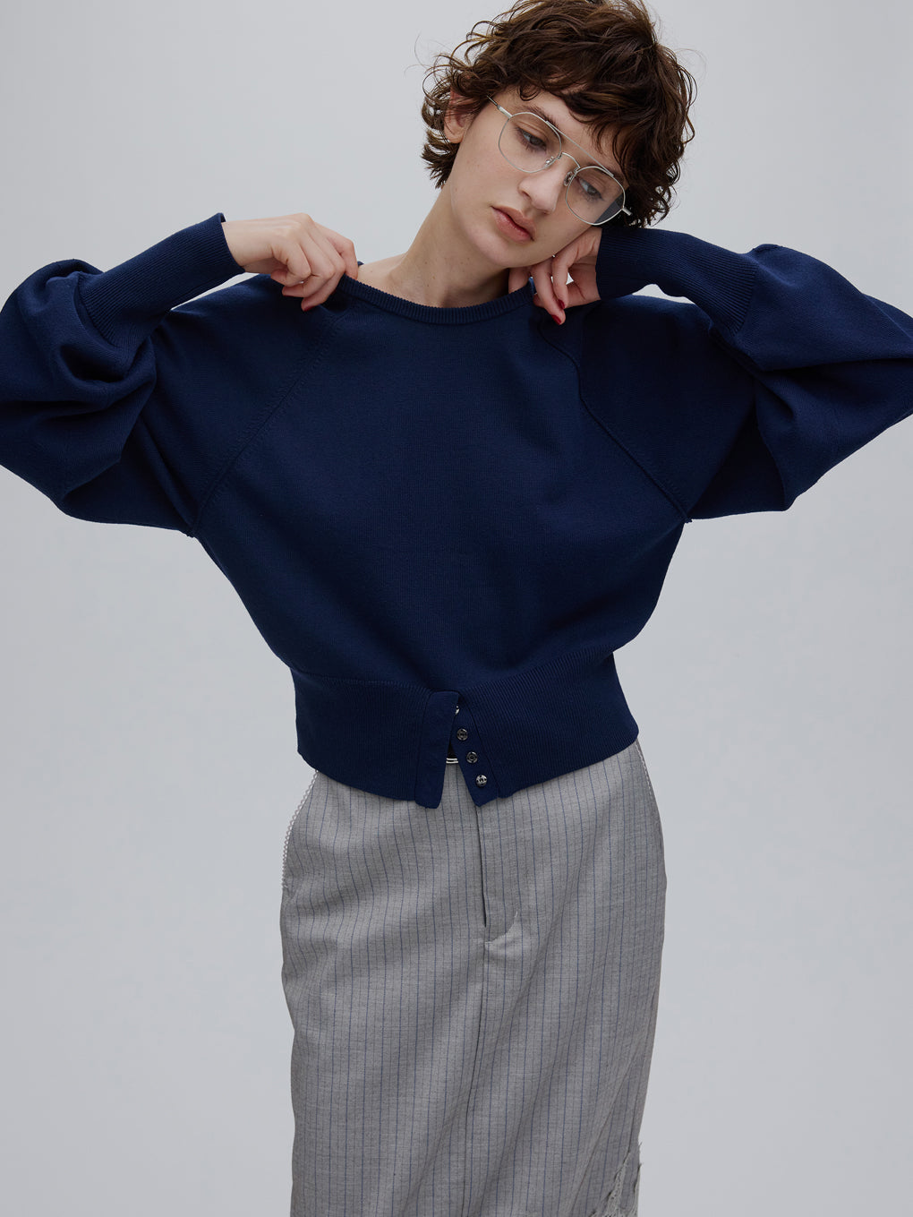 LOW BASIC WAIST STOP KNIT TOP
